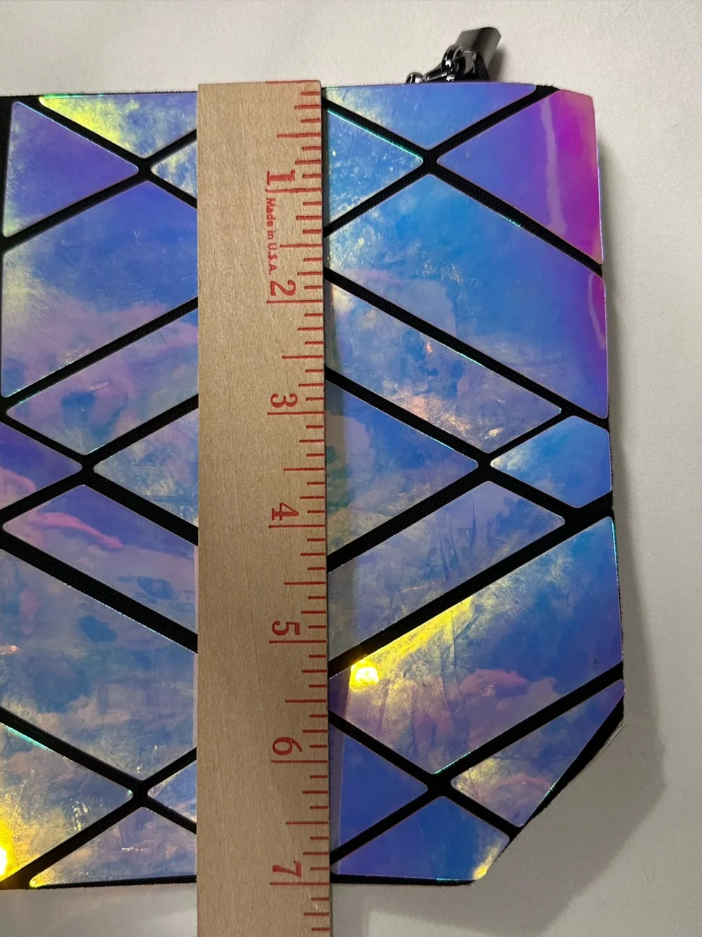 Hot Look Geometric Luminous‎ Iridescent Holographic Crossbody Purse